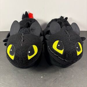 How to Train Your Dragon Toothless 3D Plush Slippers Dreamworks Sz 7-8